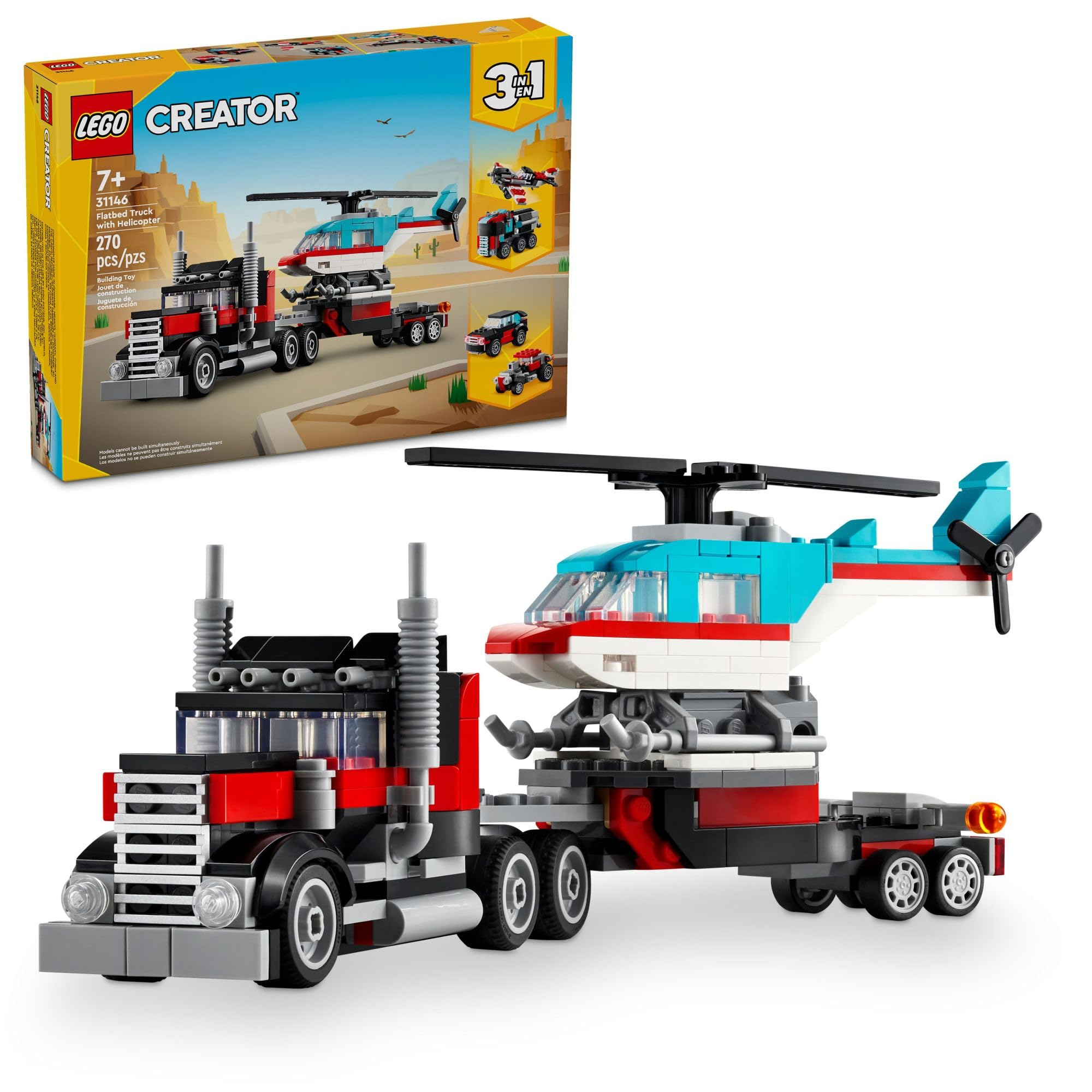 566-e73d506f-8d76-42f0-879d-8a7764d98ca1.jpg LEGO Creator 3 in 1 Flatbed Truck with Helicopter - Imagen 1