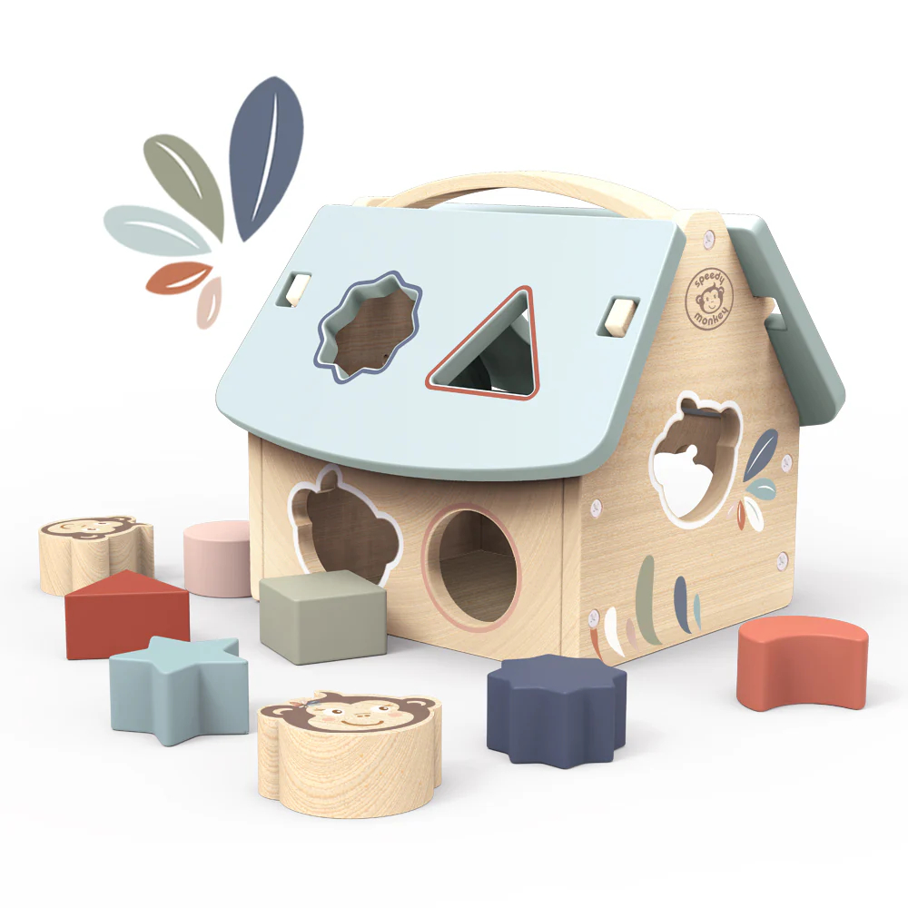 566-e90e23e2-135e-473d-b2f7-ad1eb926bdaa.jpg House Shape Sorter w/8 blocks - Imagen 1