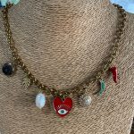 Collar Charms Varios Corazón Rojo