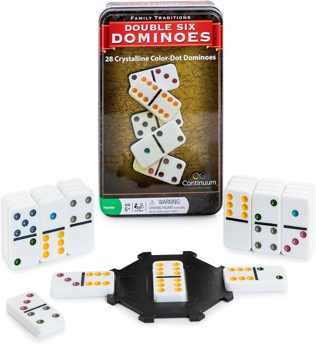 566-0195abae-711b-76e8-bd23-ee499badb500.jpg Family Traditions Double 6 Dominoes tin - Imagen 1