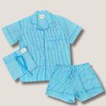 Pijama Adulto A5- Líneas Celeste (L)