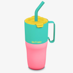 Rise 26oz Flip Straw Lid. Klean Kanteen Tuorquoise Kaleidoscope