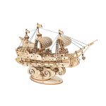Modern Wooden Puzzle: Sailing Ship