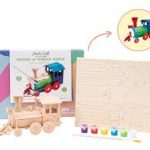 DIY 3D Wooden Puzzle with Paint Kit: Train